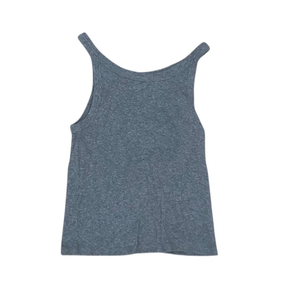 Everlane Womens Grey Ribbed Scoop Neck Tank Top Size Medium Heathered Basic